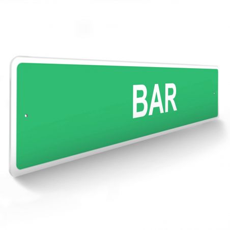 Panneau de signalisation pour camping "BAR" - 48 x 10 cm - Vert