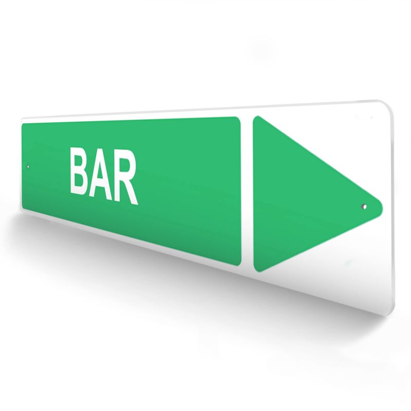 Panneau de signalisation pour camping "BAR Droite" - 48 x 10 cm - Vert Panneau de signalisation pour camping "BAR Droite" - 48 x 10 cm - Vert