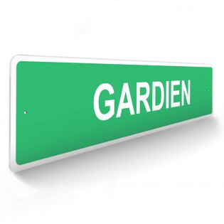Panneau de signalisation pour camping "GARDIEN" - 48 x 10 cm - Vert