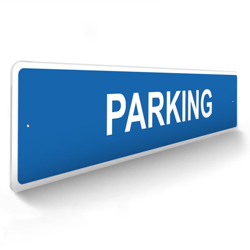 Panneau de signalisation pour camping "PARKING" - 48 x 10 cm - Bleu Panneau de signalisation pour camping "PARKING" - 48 x 10 cm - Bleu