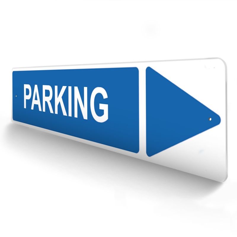 Panneau de signalisation pour camping "PARKING Droite" - 48 x 10 cm - Bleu Panneau de signalisation pour camping "PARKING Droite" - 48 x 10 cm - Bleu