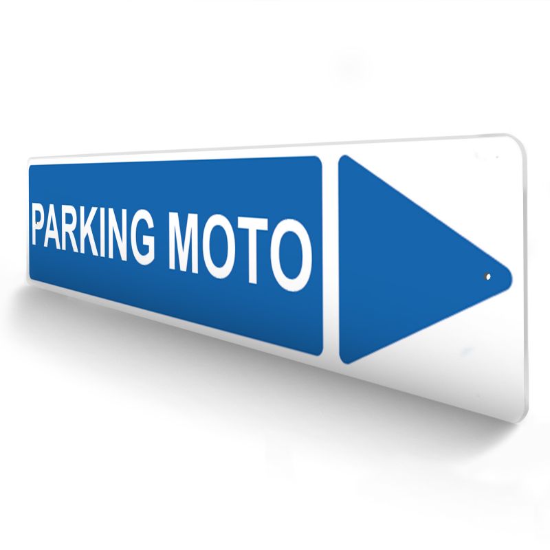 Panneau de signalisation pour camping "PARKING MOTO Droite" - 48 x 10 cm - Bleu Panneau de signalisation pour camping "PARKING MOTO Droite" - 48 x 10 cm - Bleu