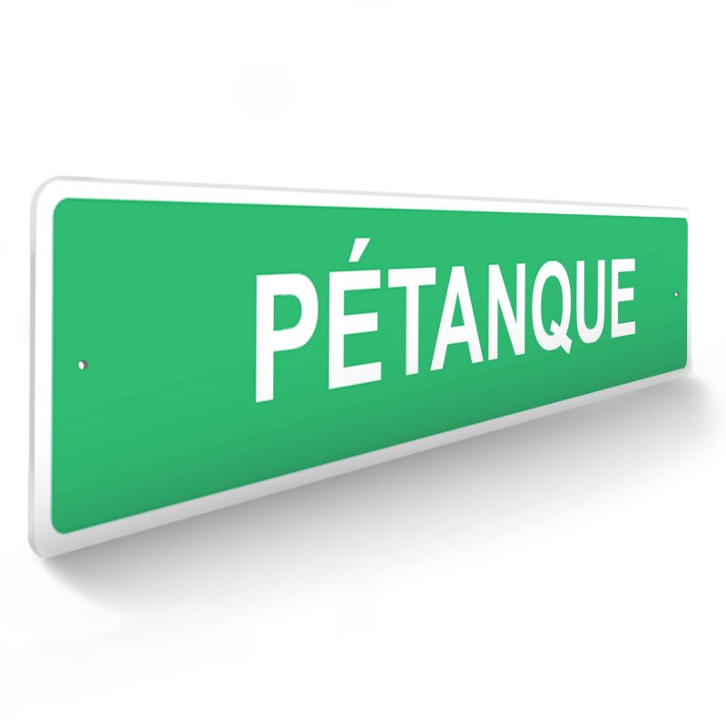 Panneau de signalisation pour camping "PETANQUE" - 48 x 10 cm - Vert Panneau de signalisation pour camping "PETANQUE" - 48 x 10 cm - Vert