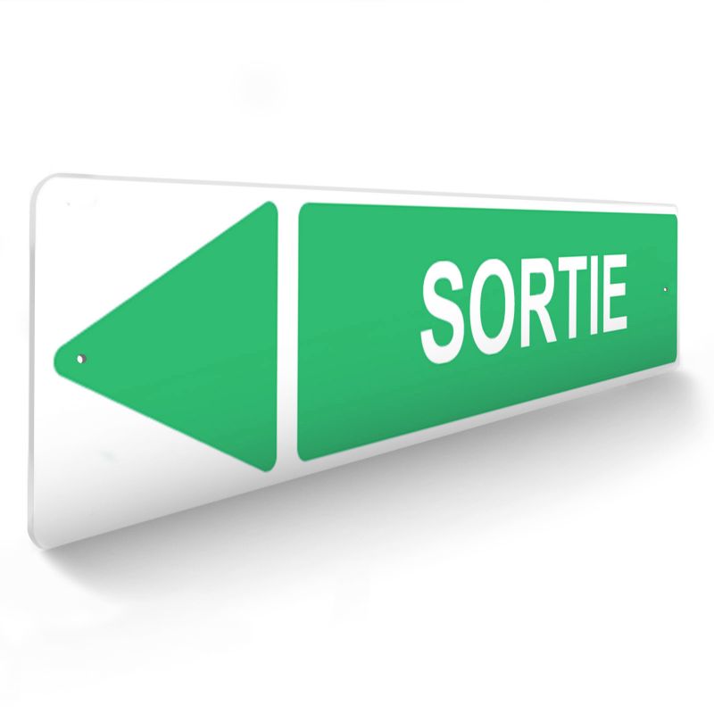 Panneau de signalisation pour camping "SORTIE Gauche" - 48 x 10 cm - Vert Panneau de signalisation pour camping "SORTIE Gauche" - 48 x 10 cm - Vert