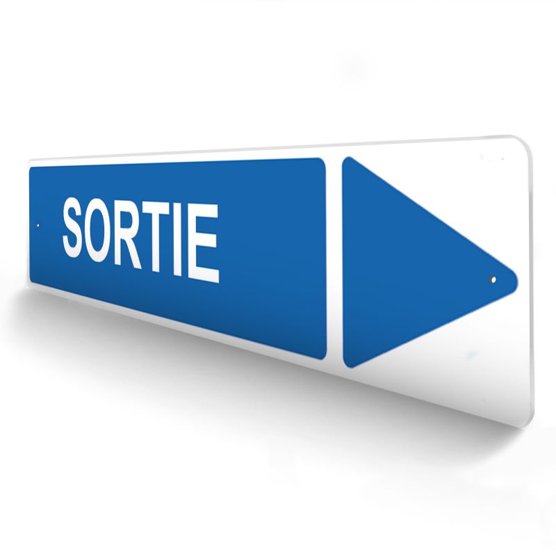 Panneau de signalisation pour camping "SORTIE Droite" - 48 x 10 cm - Bleu Panneau de signalisation pour camping "SORTIE Droite" - 48 x 10 cm - Bleu