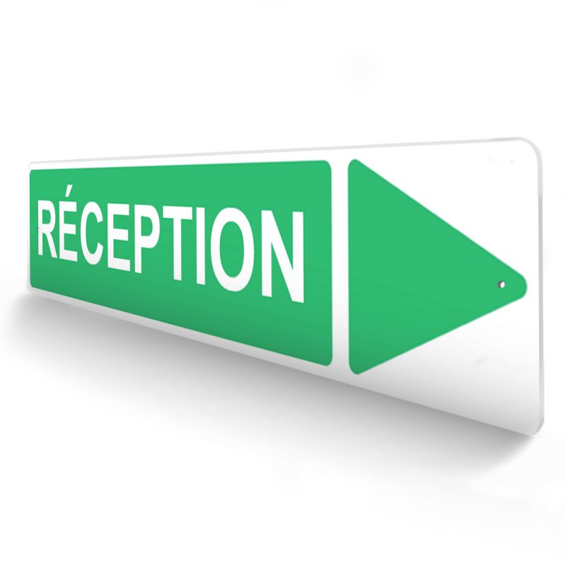 Panneau de signalisation pour camping "RECEPTION Droite" - 48 x 10 cm - Vert Panneau de signalisation pour camping "RECEPTION Droite" - 48 x 10 cm - Vert