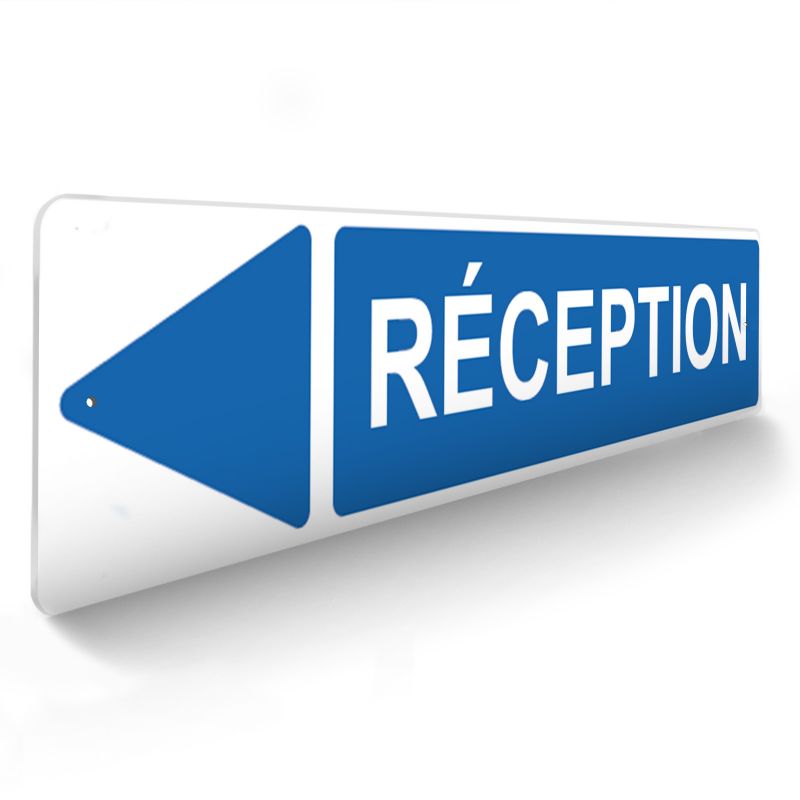 Panneau de signalisation pour camping "RECEPTION" - 48 x 10 cm - Bleu Panneau de signalisation pour camping "RECEPTION" - 48 x 10 cm - Bleu