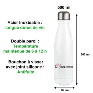 Pack de 2 Gourdes modèle Patron personnalisables avec Prénom - Cadeau personnalisé couple - Pour son/sa chéri(e)