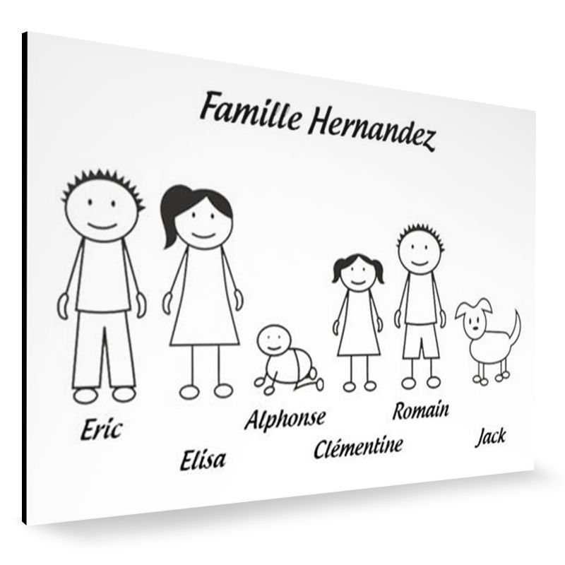 Plaque de maison Family personnalisée avec 6 membres pour boite aux lettres - Format 12x8 cm - Couleur blanche / noire Plaque de maison Family personnalisée avec 6 membres pour boite aux lettres - Format 12x8 cm - Couleur blanche / noire