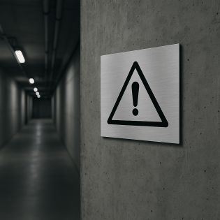 Pictogramme format 20 cm x 20 cm en Dibond Aluminium brossé - Modèle Danger