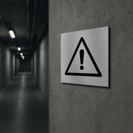 Pictogramme format 20 cm x 20 cm en Dibond Aluminium brossé - Modèle Danger