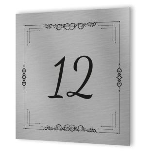 Numéro de maison extérieur personnalisable en Dibond Aluminium - modèle Floral Design