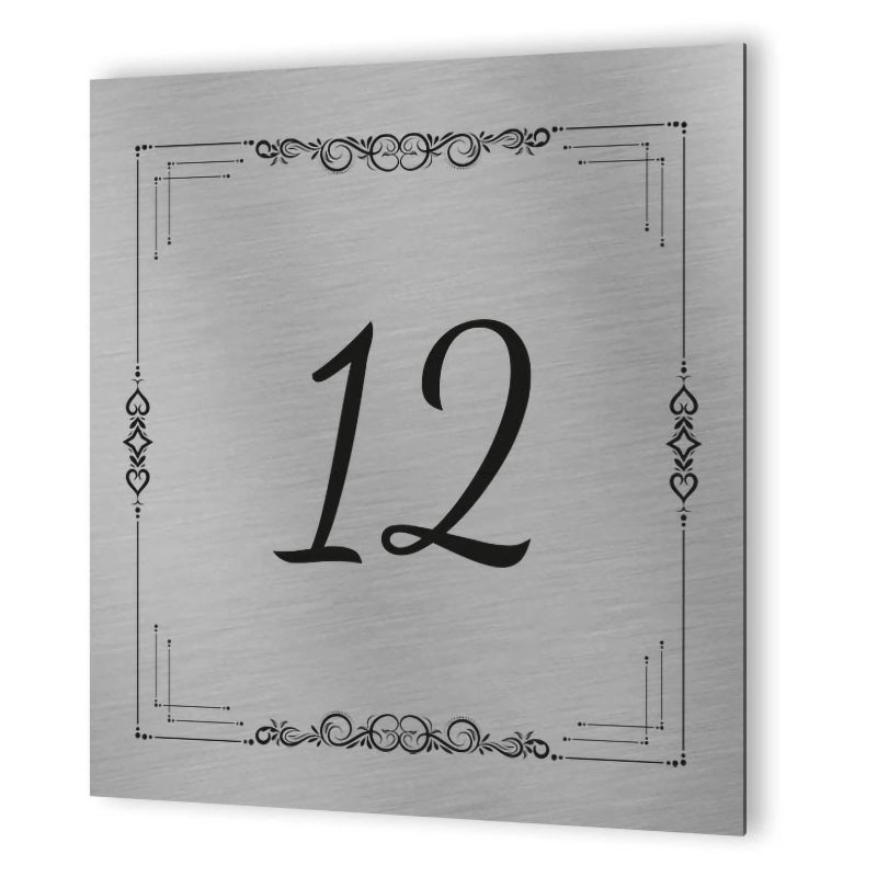 Customizable exterior house number in Aluminum Dibond - Floral Design model Customizable exterior house number in Aluminum Dibond - Floral Design model