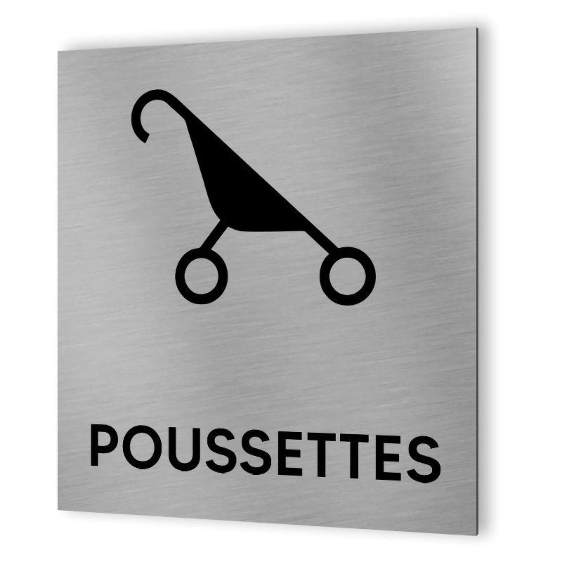 Pictogramme format 20 cm x 20 cm en Dibond Aluminium brossé - Modèle Zone poussettes Pictogramme format 20 cm x 20 cm en Dibond Aluminium brossé - Modèle Zone poussettes
