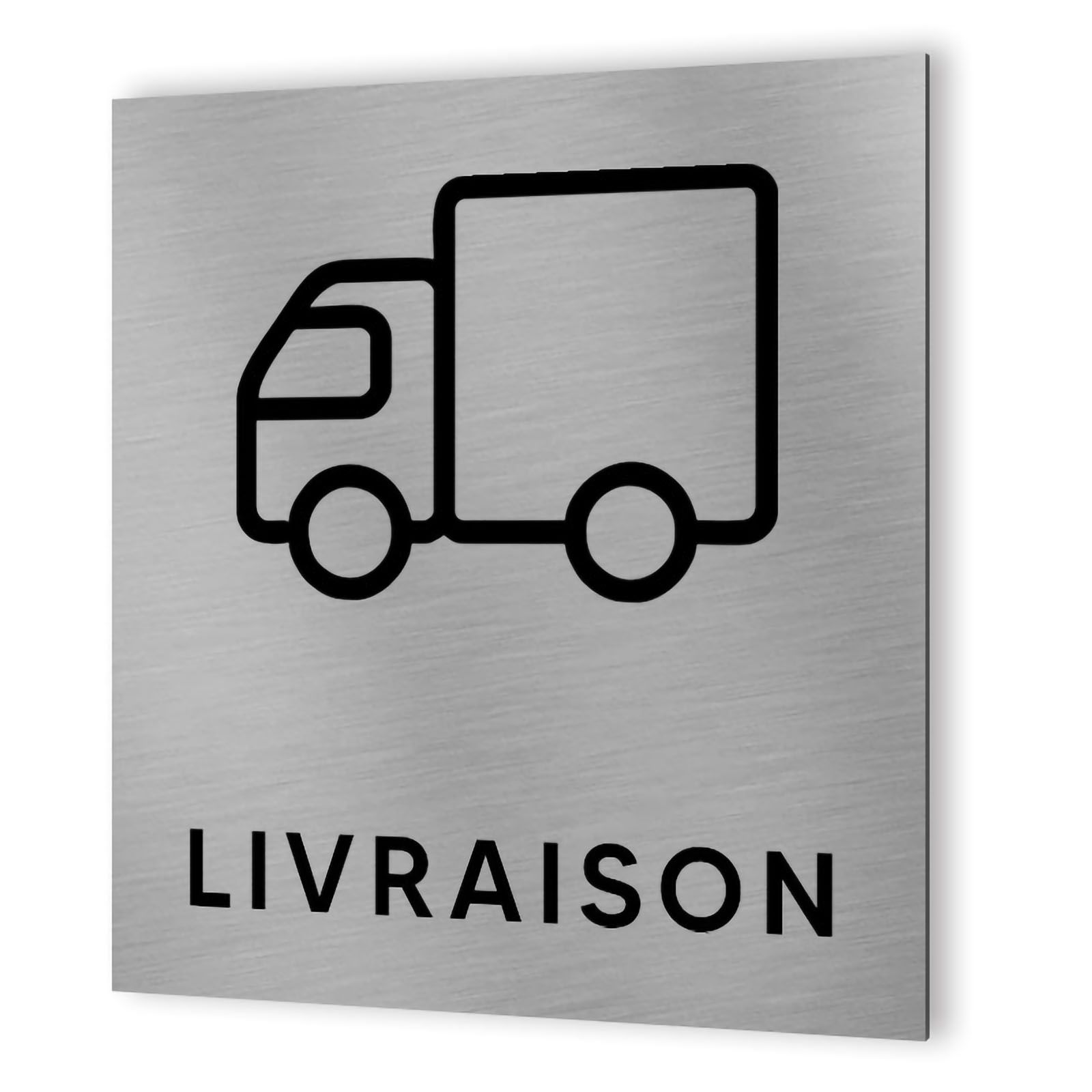 Pictogramme format 20 cm x 20 cm en Dibond Aluminium brossé - Modèle Livraison