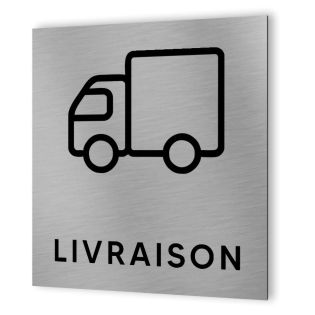 Pictogramme format 20 cm x 20 cm en Dibond Aluminium brossé - Modèle Livraison