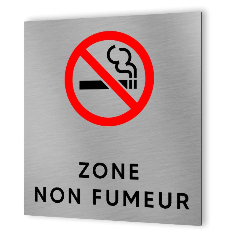 Pictogramme format 20 cm x 20 cm en Dibond Aluminium brossé - Modèle Zone non fumeur Pictogramme format 20 cm x 20 cm en Dibond Aluminium brossé - Modèle Zone non fumeur
