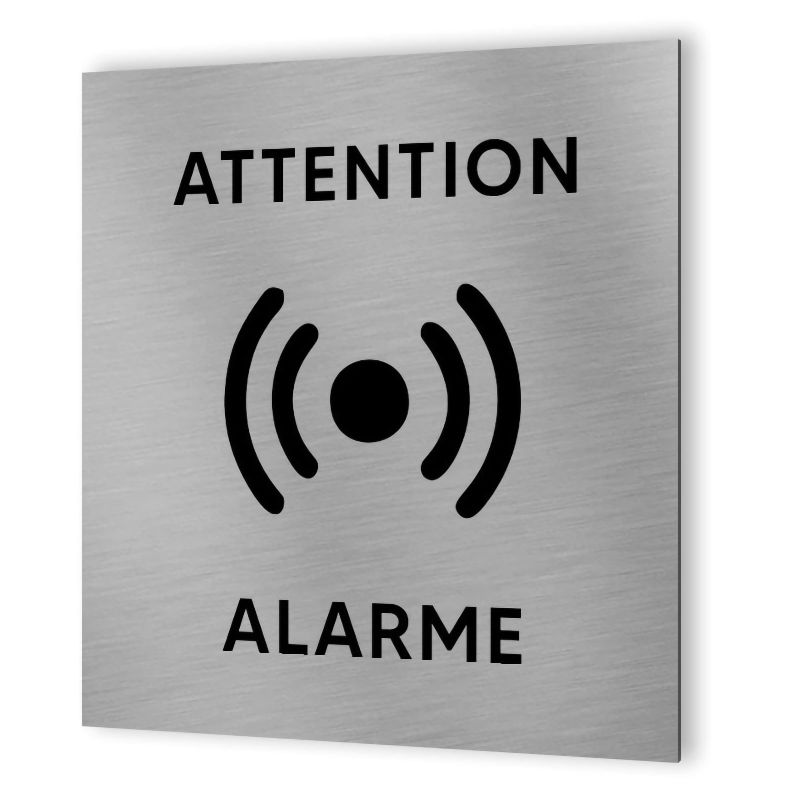 Pictogramme format 20 cm x 20 cm en Dibond Aluminium brossé - Modèle Alarme Pictogramme format 20 cm x 20 cm en Dibond Aluminium brossé - Modèle Alarme