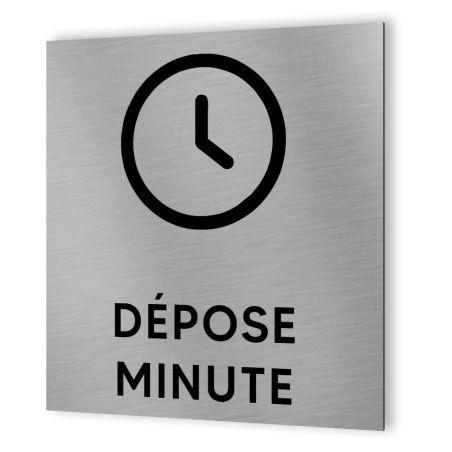 Pictogramme format 20 cm x 20 cm en Dibond Aluminium brossé - Modèle Dépose minute parking