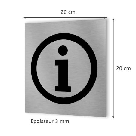 Pictogramme format 20 cm x 20 cm en Dibond Aluminium brossé - Modèle Point information