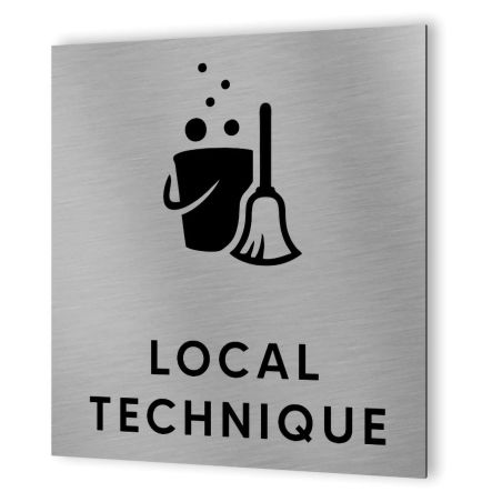 Pictogramme format 20 cm x 20 cm en Dibond Aluminium brossé - ModèleLocal technique