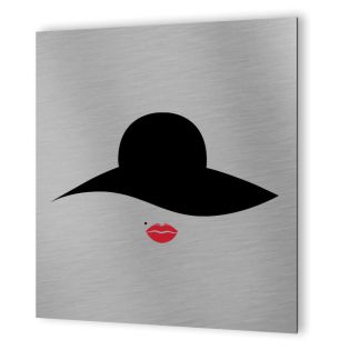Pictogramme WC toilettes vestiaire Femmes format 20 cm x 20 cm- Modèle Rétro vintage Femme