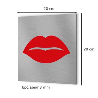 Pictogramme WC toilettes vestiaire Femmes format 20 cm x 20 cm- Modèle Bouche