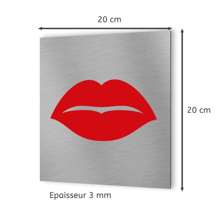 Pictogramme WC toilettes vestiaire Femmes format 20 cm x 20 cm- Modèle Bouche