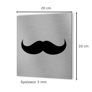 Pictogramme WC toilettes vestiaire Hommes format 20 cm x 20 cm- Modèle Moustache