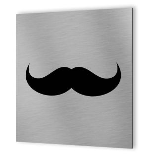 Pictogramme WC toilettes vestiaire Hommes format 20 cm x 20 cm- Modèle Moustache