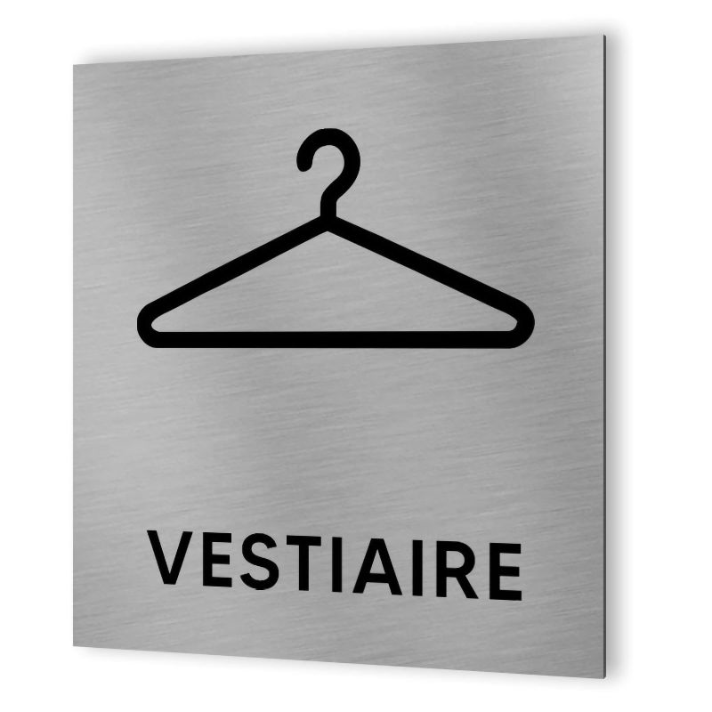 Pictogramme format 20 cm x 20 cm en Dibond Aluminium brossé - Modèle Vestiaire Pictogramme format 20 cm x 20 cm en Dibond Aluminium brossé - Modèle Vestiaire