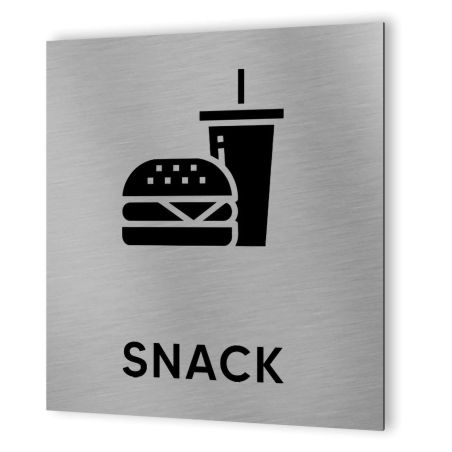 Pictogramme format 20 cm x 20 cm en Dibond Aluminium brossé - Modèle Snack
