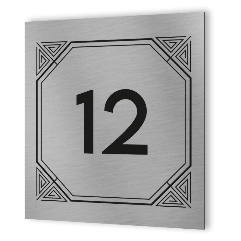 Numéro de rue extérieur à personnaliser - Panneau Dibond Aluminium - Numéro maison modèle Geometrique Numéro de rue extérieur à personnaliser - Panneau Dibond Aluminium - Numéro maison modèle Geometrique