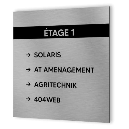 Panneau numéro d'étage - Format 20 cm x 20 cm en Dibond aluminium brossé - Personnalisable