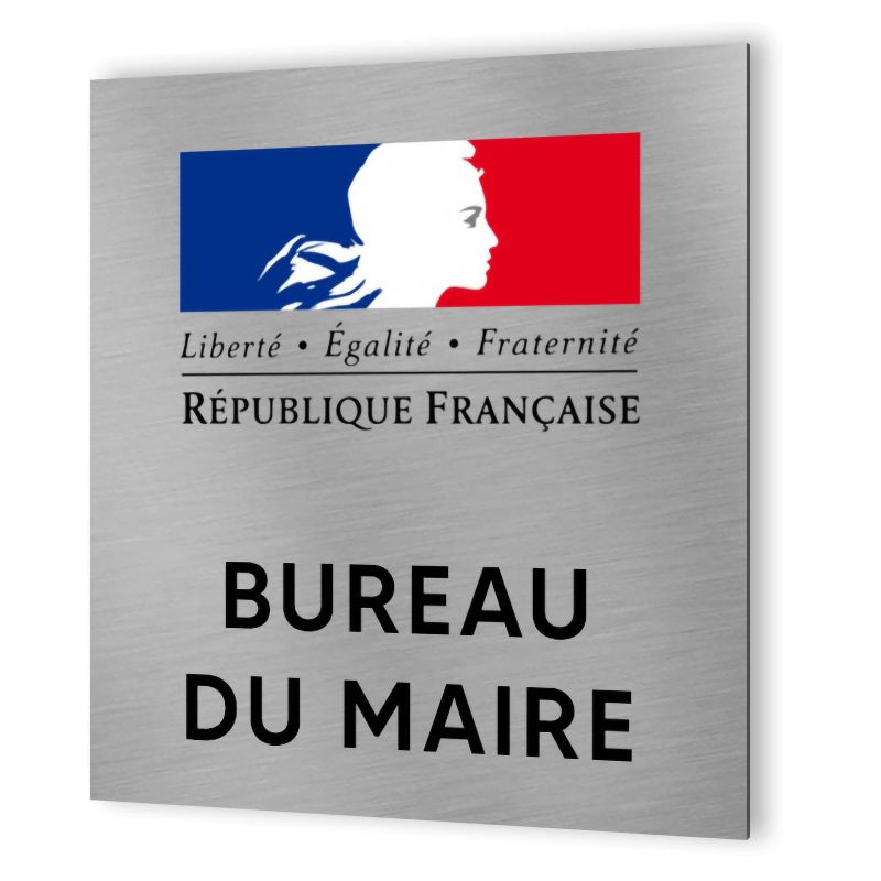 Pictogramme format 20 cm x 20 cm en Dibond Aluminium brossé - Modèle bureau du Maire Pictogramme format 20 cm x 20 cm en Dibond Aluminium brossé - Modèle bureau du Maire