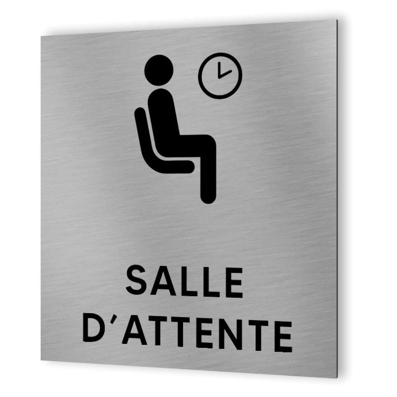 Pictogramme format 20 cm x 20 cm en Dibond Aluminium brossé - Modèle Salle d'attente Pictogramme format 20 cm x 20 cm en Dibond Aluminium brossé - Modèle Salle d'attente