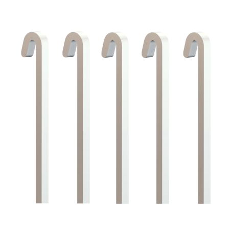 Pack de 5 Tiges Droites Carrées en Acier Blanc – 40 kg – 4x4 mm – Pour Cimaise Artiteq Classic Rail