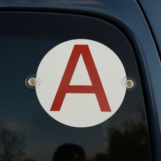 Disque à ventouses Conduite Accompagnée (ACC) et Permis B pour lunette arrière voiture Ø 15 cm