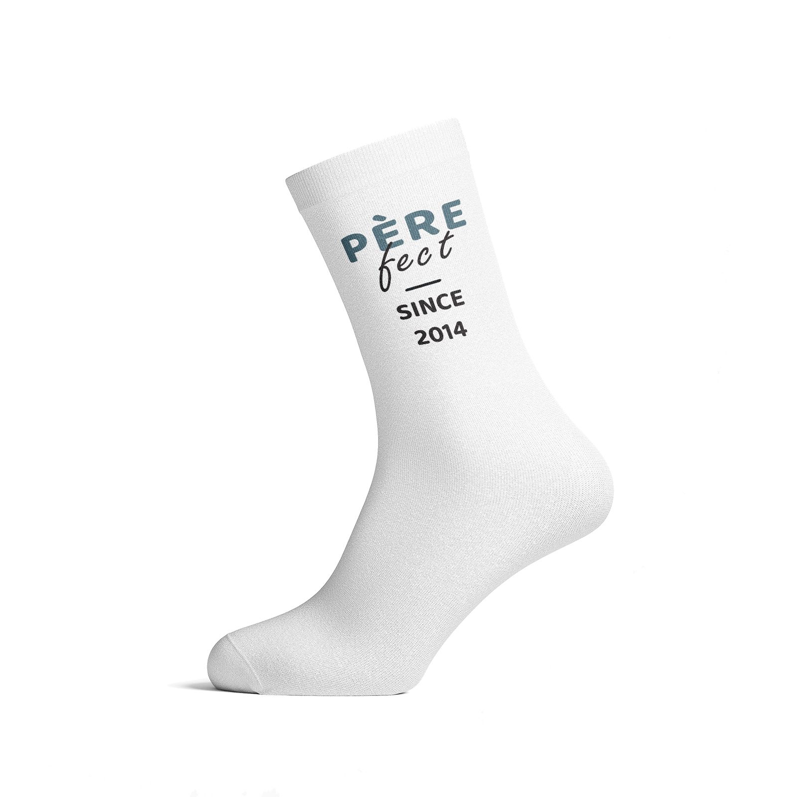 Chaussettes personnalisées Père-Fect - Accessoire homme en coton blanc - Confort optimal, tailles S à L, cadeau fête des pères o