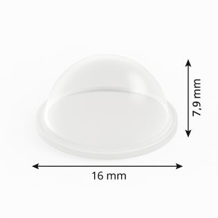1 butée ronde transparente en caoutchouc adhésive de 16 mm épaisseur 7,9 mm