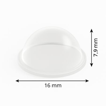 1 butée ronde transparente en caoutchouc adhésive de 16 mm épaisseur 7,9 mm