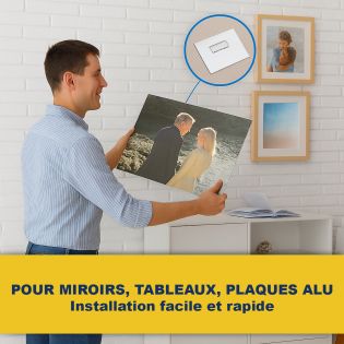 Attache adhésive Dibond 45x45 mm : max 1kg
