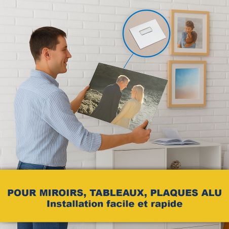 Attache adhésive Dibond 45x45 mm : max 1kg