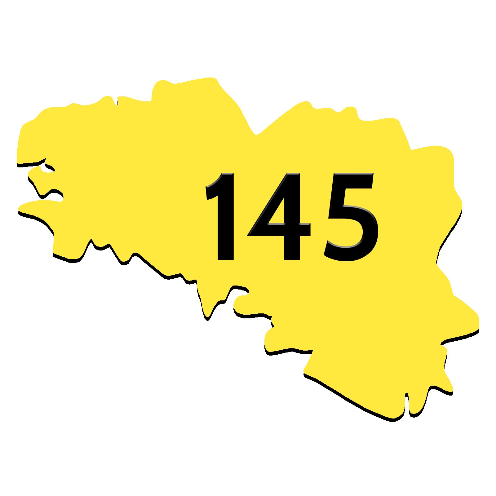Numéro fantaisie personnalisable pour boite aux lettres couleur jaune chiffres noirs - Modèle région Bretagne