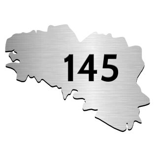 Numéro fantaisie personnalisable pour boite aux lettres couleur argent chiffres noirs - Modèle région Bretagne