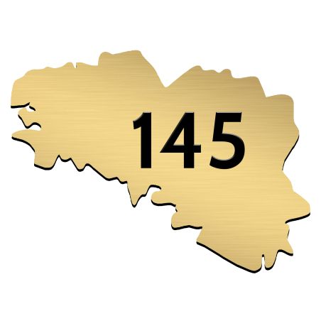 Numéro fantaisie personnalisable pour boite aux lettres couleur or brossé chiffres noirs - Modèle région Bretagne