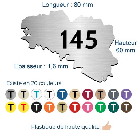 Numéro fantaisie personnalisable pour boite aux lettres couleur argent chiffres noirs - Modèle région Bretagne