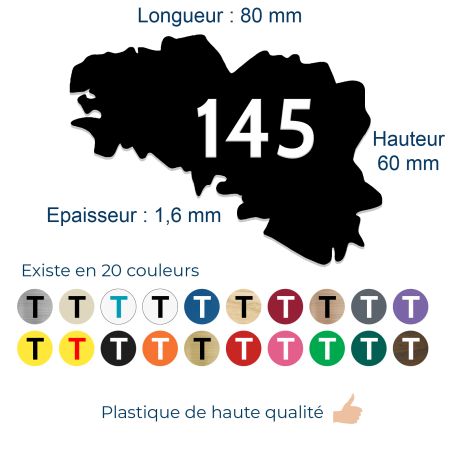 Numéro fantaisie personnalisable pour boite aux lettres couleur noir chiffres blancs - Modèle région Bretagne
