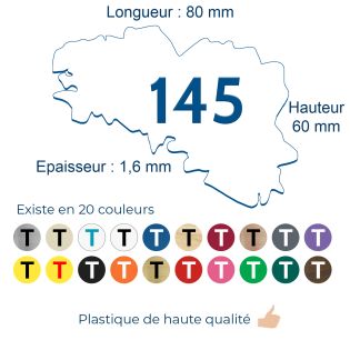 Numéro fantaisie personnalisable pour boite aux lettres couleur blanc chiffres bleus - Modèle région Bretagne
