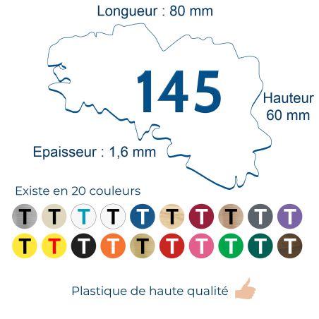Numéro fantaisie personnalisable pour boite aux lettres couleur blanc chiffres bleus - Modèle région Bretagne